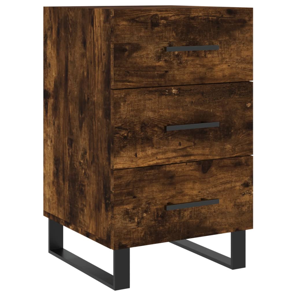 Bedside table smoked oak 40x40x66 cm wood material