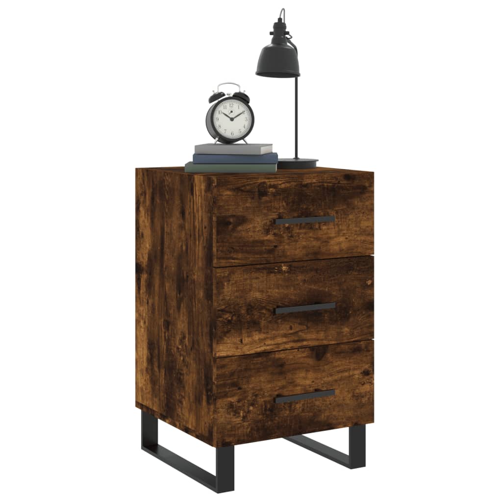 Bedside table smoked oak 40x40x66 cm wood material