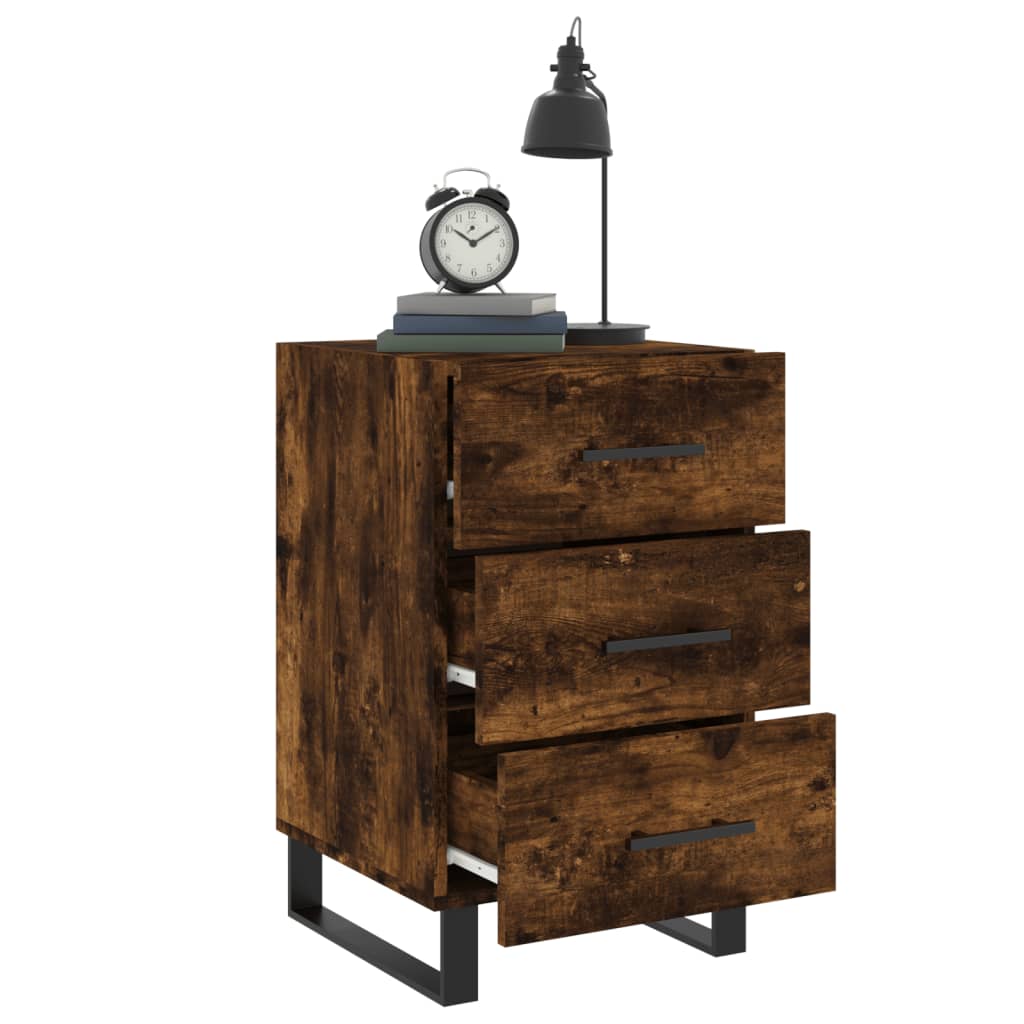 Bedside table smoked oak 40x40x66 cm wood material