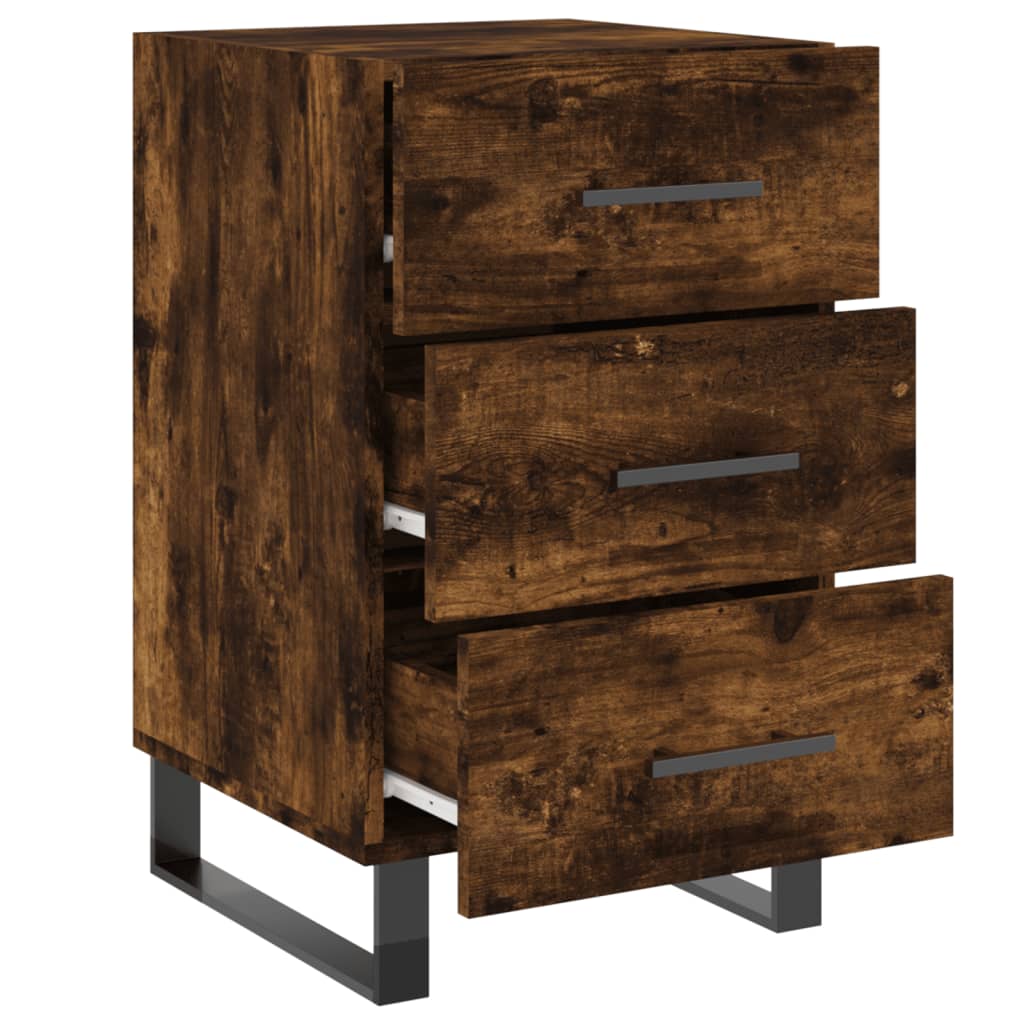 Bedside table smoked oak 40x40x66 cm wood material