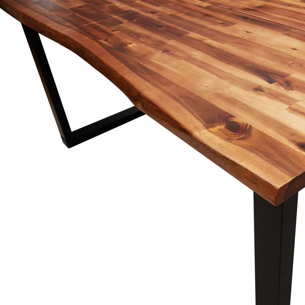 Dining table tree edge 140x80x75 cm solid wood acacia