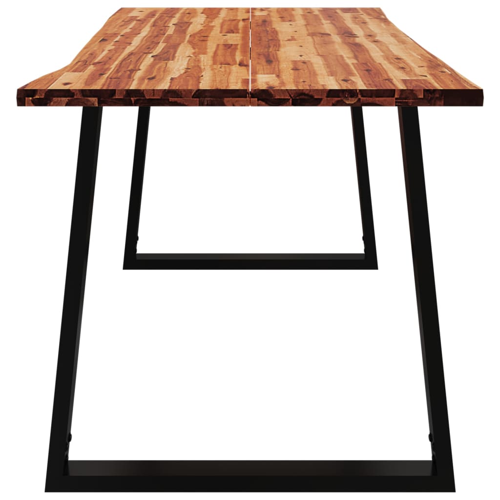 Dining table tree edge 160x80x75 cm solid wood acacia