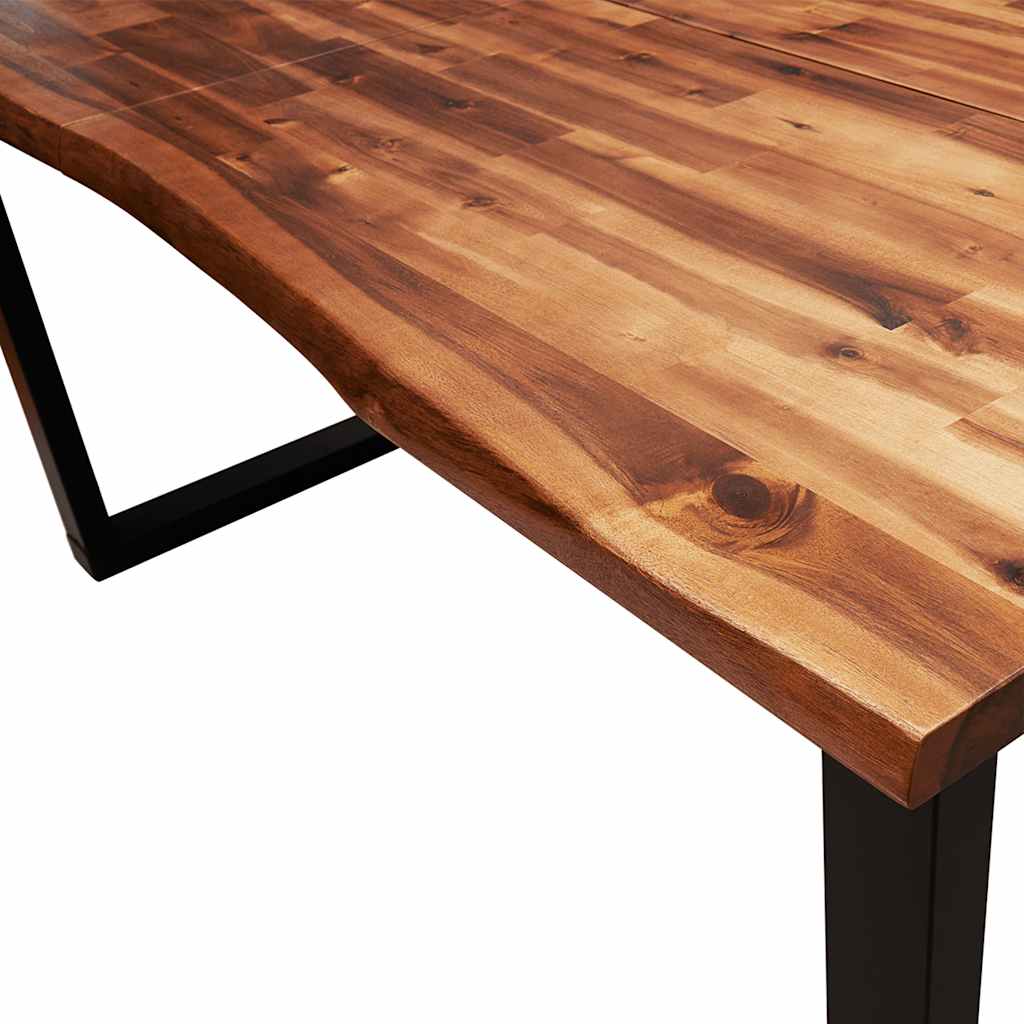 Dining table tree edge 160x80x75 cm solid wood acacia