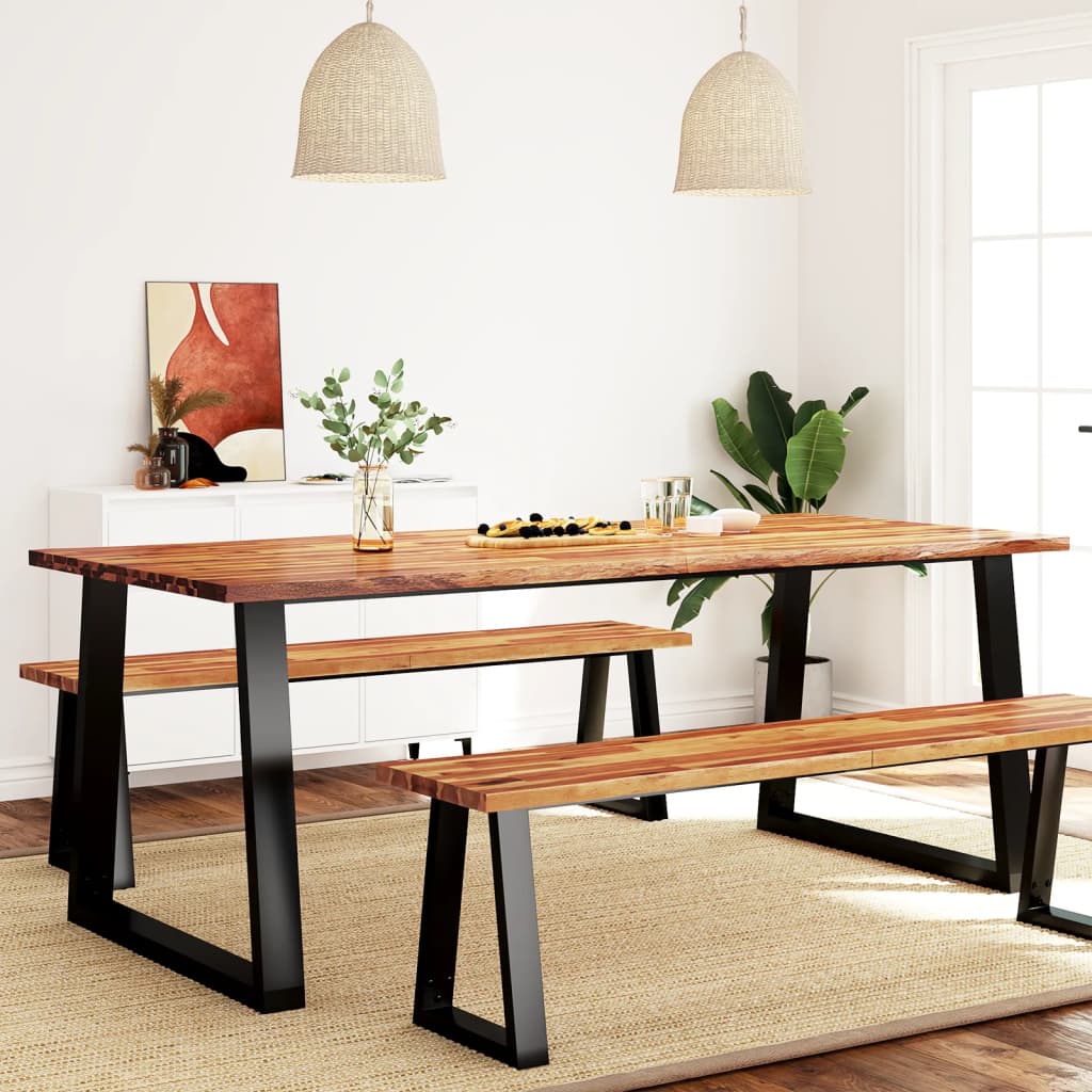 Dining table tree edge 200x90x75 cm solid wood acacia