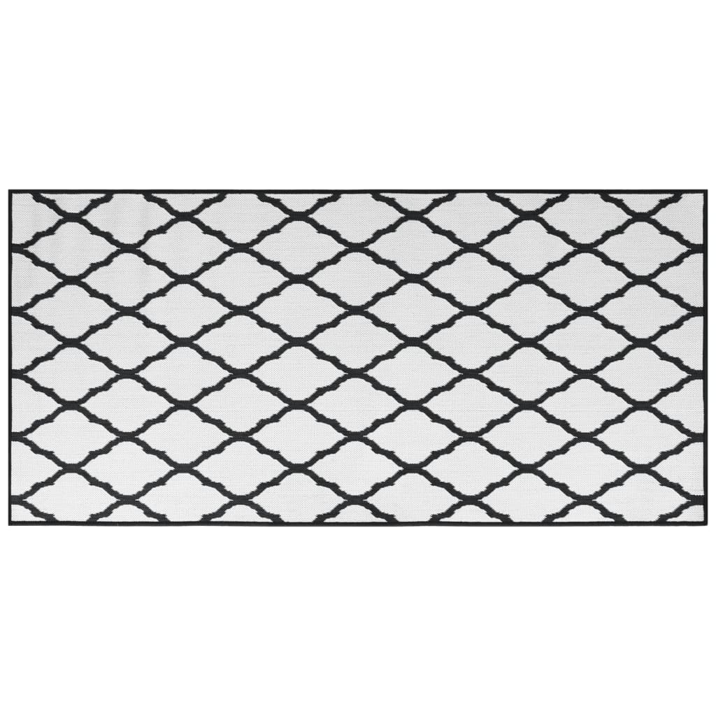 Outdoor-Teppich Grau und Weiß 100x200 cm Beidseitig Nutzbar
