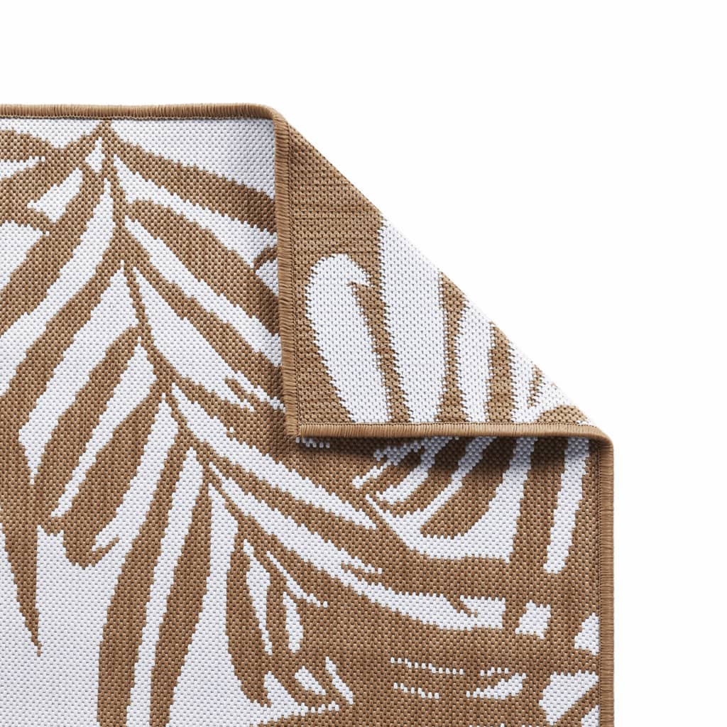 Outdoor Carpet Brown and White 80x150 cm Can be used on both sides