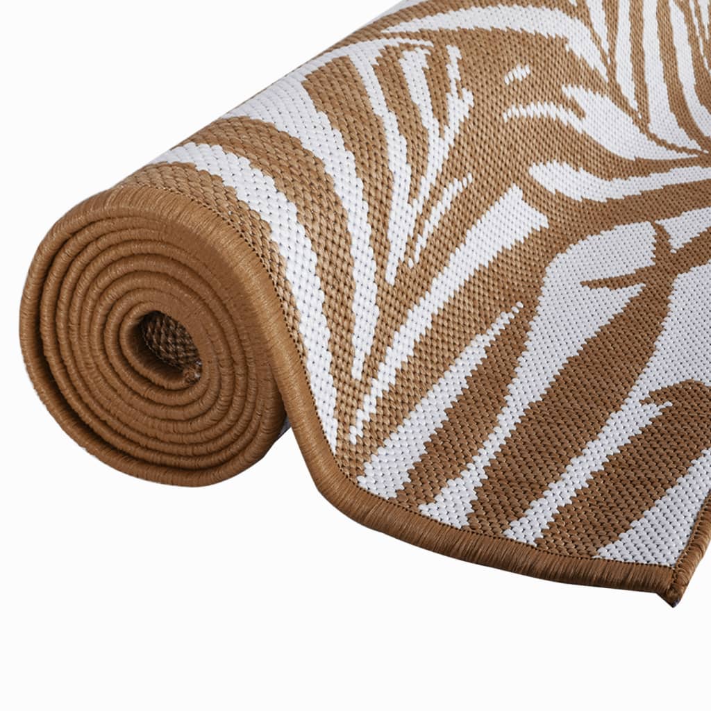 Outdoor Carpet Brown and White 80x250 cm Can be used on both sides