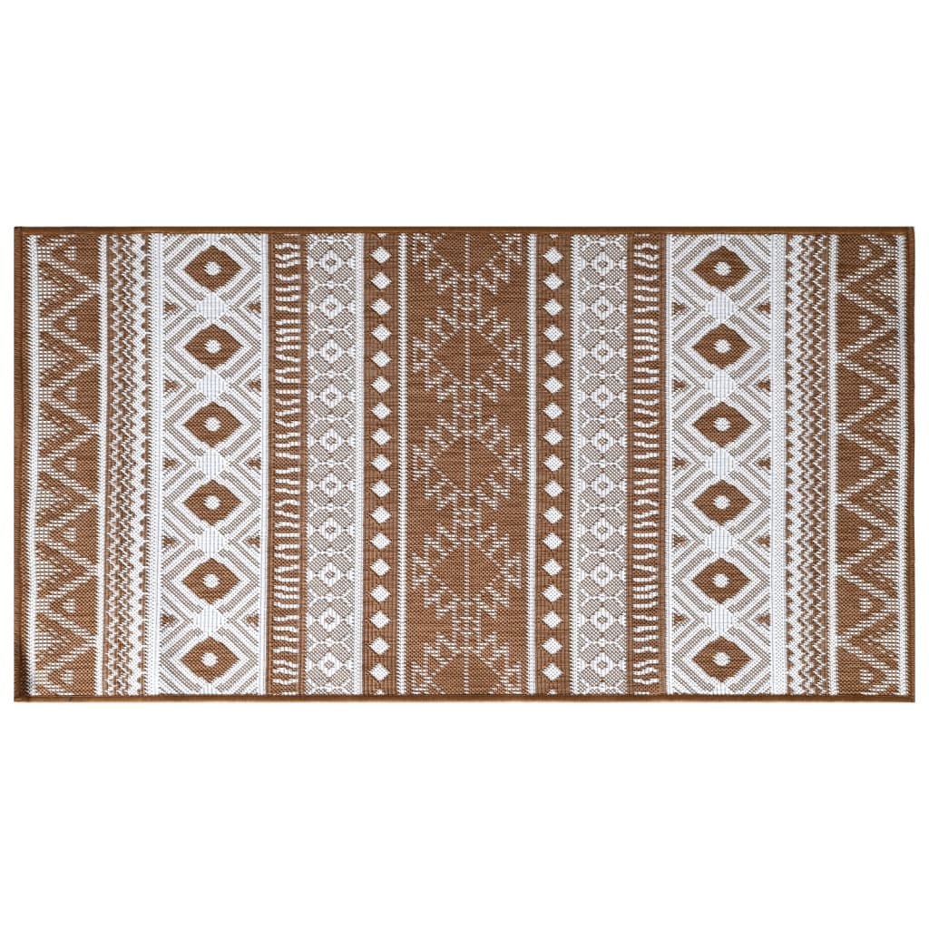 Outdoor Carpet Brown and White 80x150 cm Can be used on both sides
