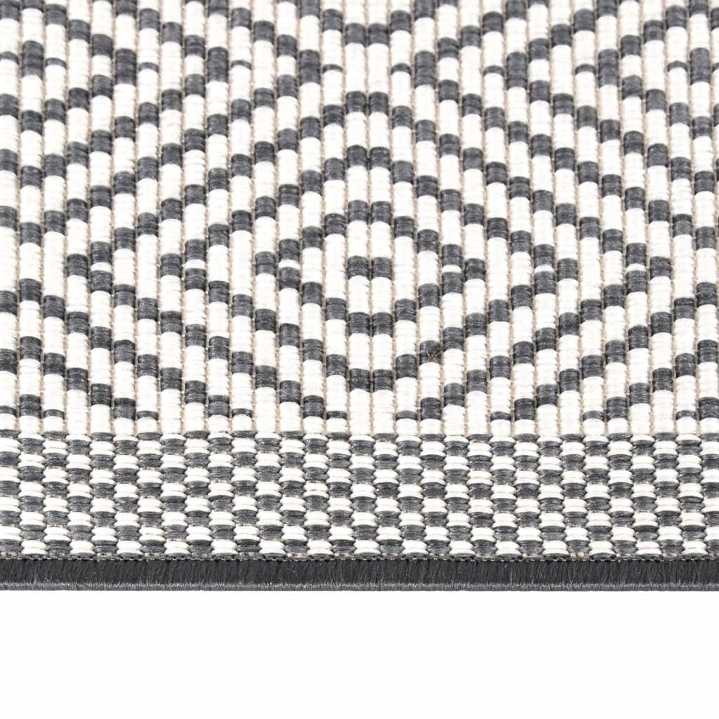 Outdoor-Teppich Grau und Weiß 80x250 cm Beidseitig Nutzbar