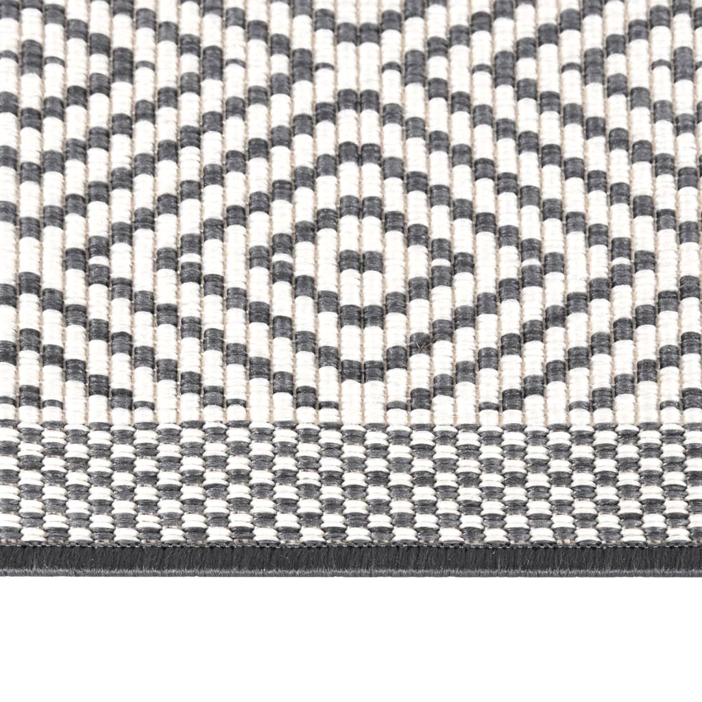 Outdoor-Teppich Grau und Weiß 100x200 cm Beidseitig Nutzbar