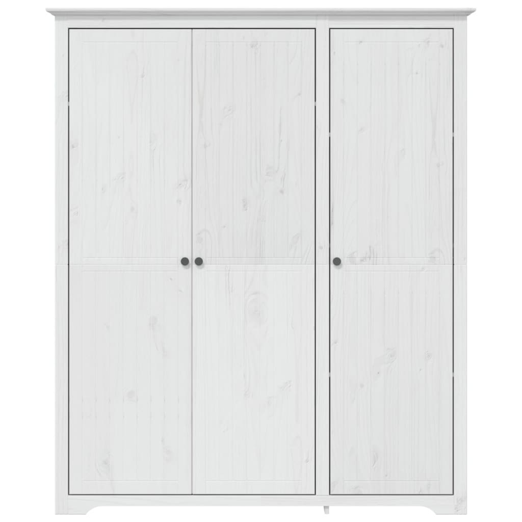 Wardrobe BODO White 146x53.5x173 cm solid pine wood