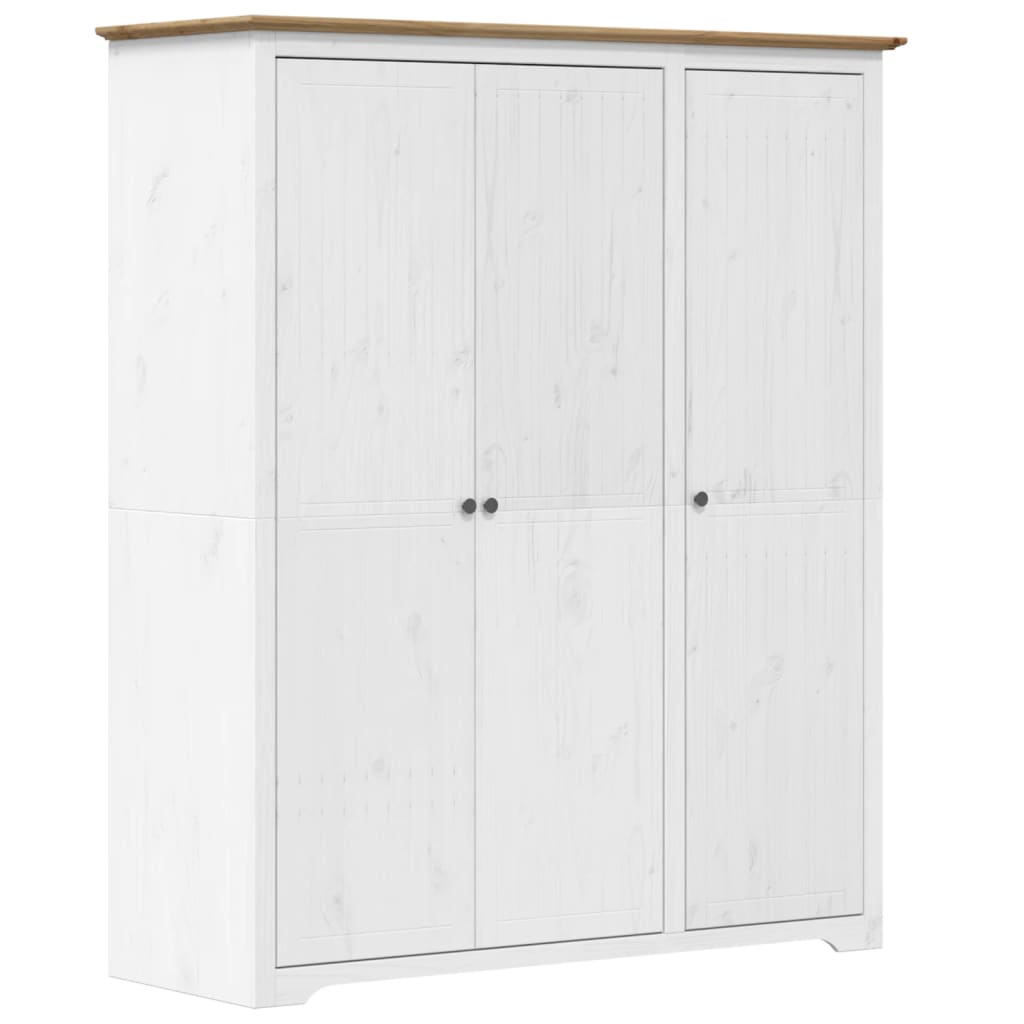 Wardrobe BODO white and brown 146x53.5x173 cm pinewood