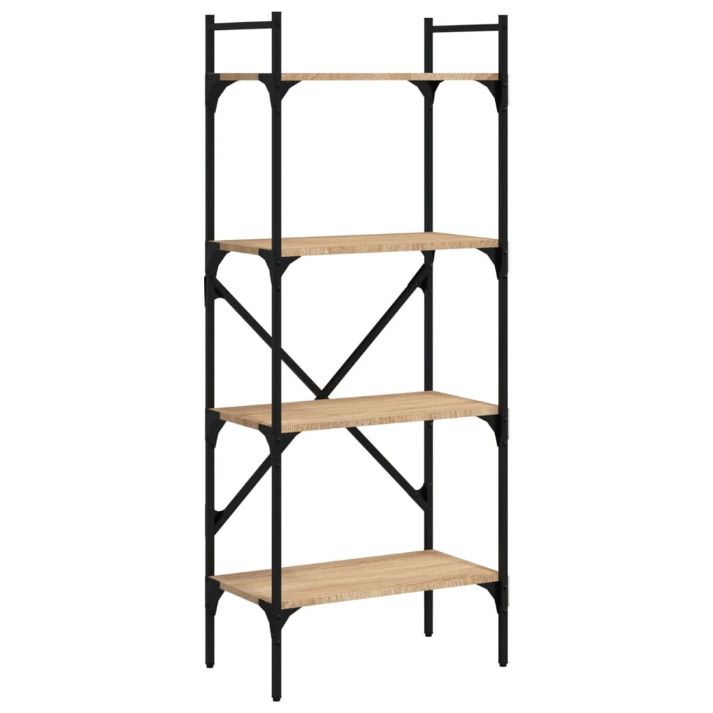 Bookcase 4 compartments Sonoma oak 56x31.5x138.5cm wood material