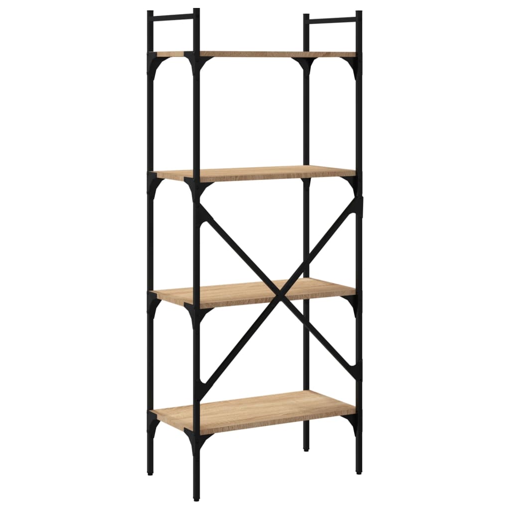 Bookcase 4 compartments Sonoma oak 56x31.5x138.5cm wood material