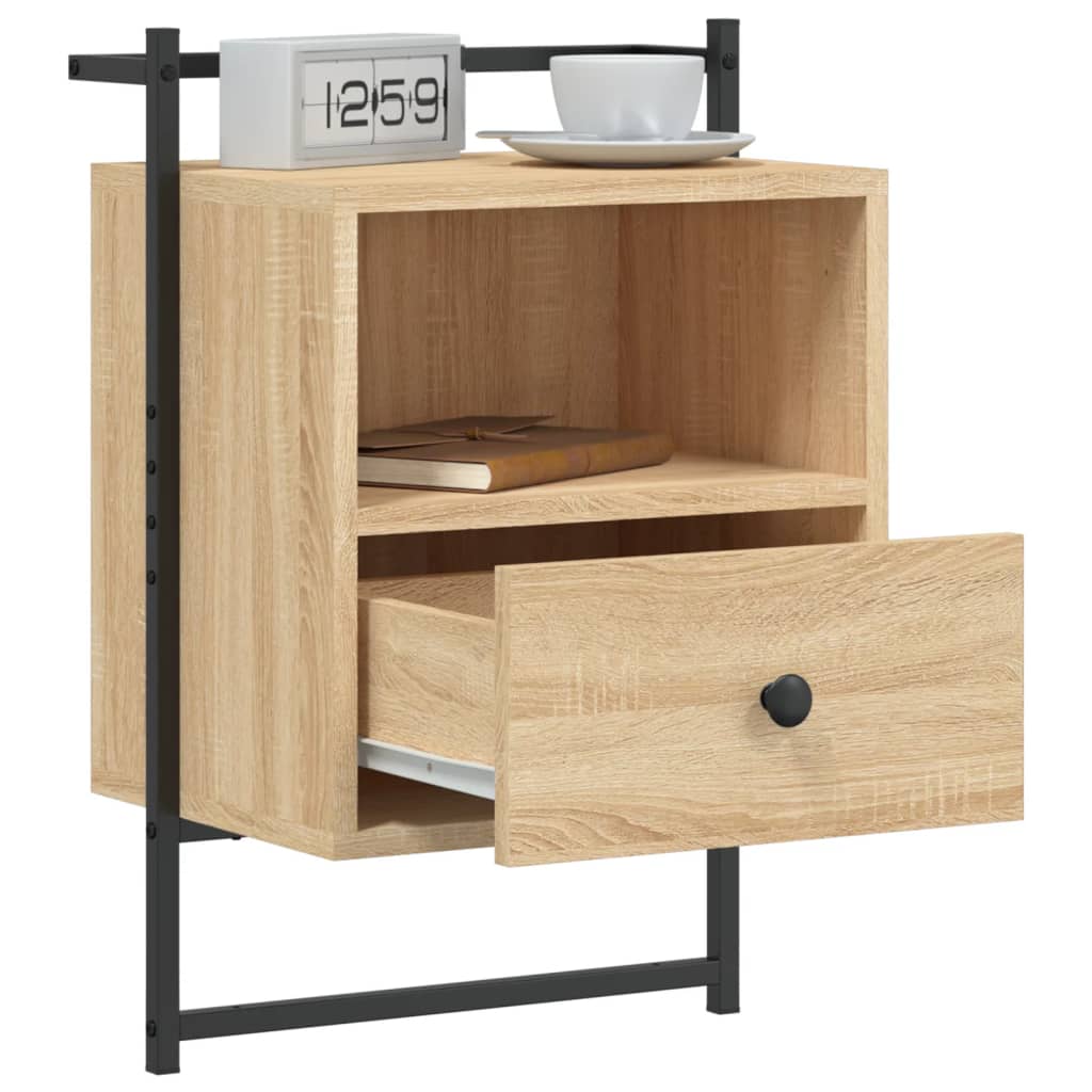 Wand-Nachttische 2 Stk. Sonoma-Eiche 40x30x61 cm Holzwerkstoff