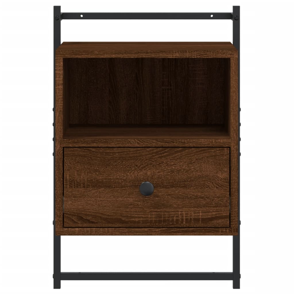 Wall Bedside Tables 2 pcs. Brown Oak 40x30x61 cm Wood Material