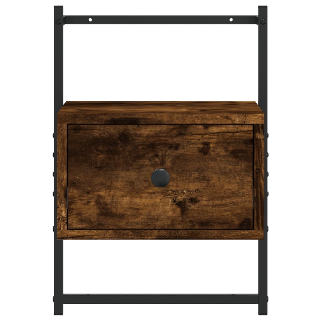 Wall-mounted bedside tables 2 pcs. Smoked oak 35x30x51 cm wood material