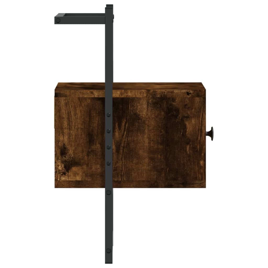 Wall-mounted bedside tables 2 pcs. Smoked oak 35x30x51 cm wood material