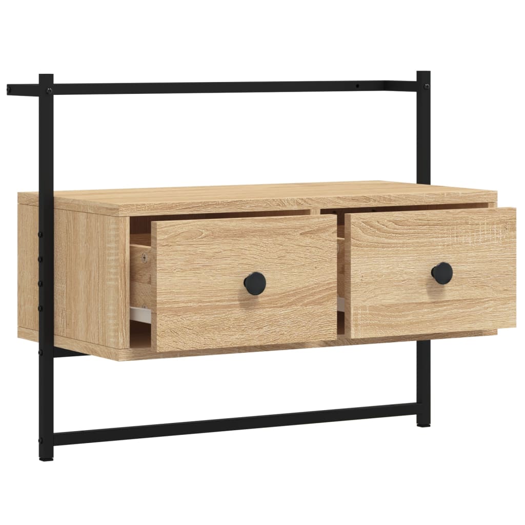 Meuble TV mural chêne Sonoma 60,5x30x51 cm matériau bois