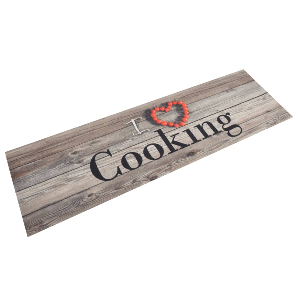 Kitchen rug washable Cooking grey 45x150 cm velvet