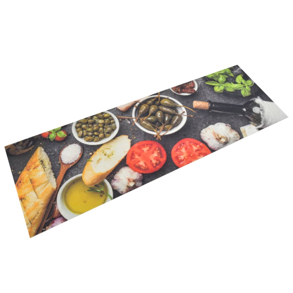 Kitchen rug washable wine & food 60x180 cm velvet