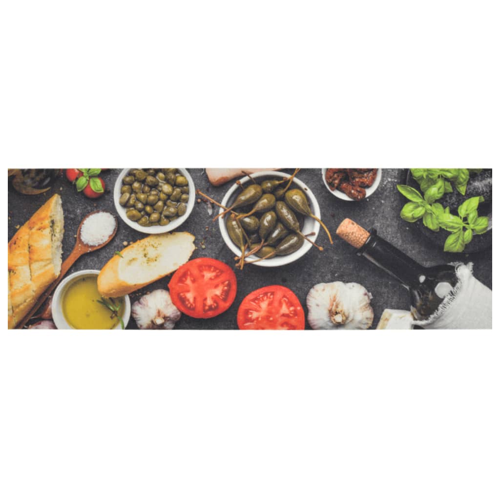 Kitchen rug washable wine & food 60x180 cm velvet