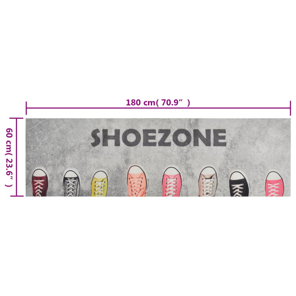 Tapis de cuisine lavable Shoezone 60x180 cm velours
