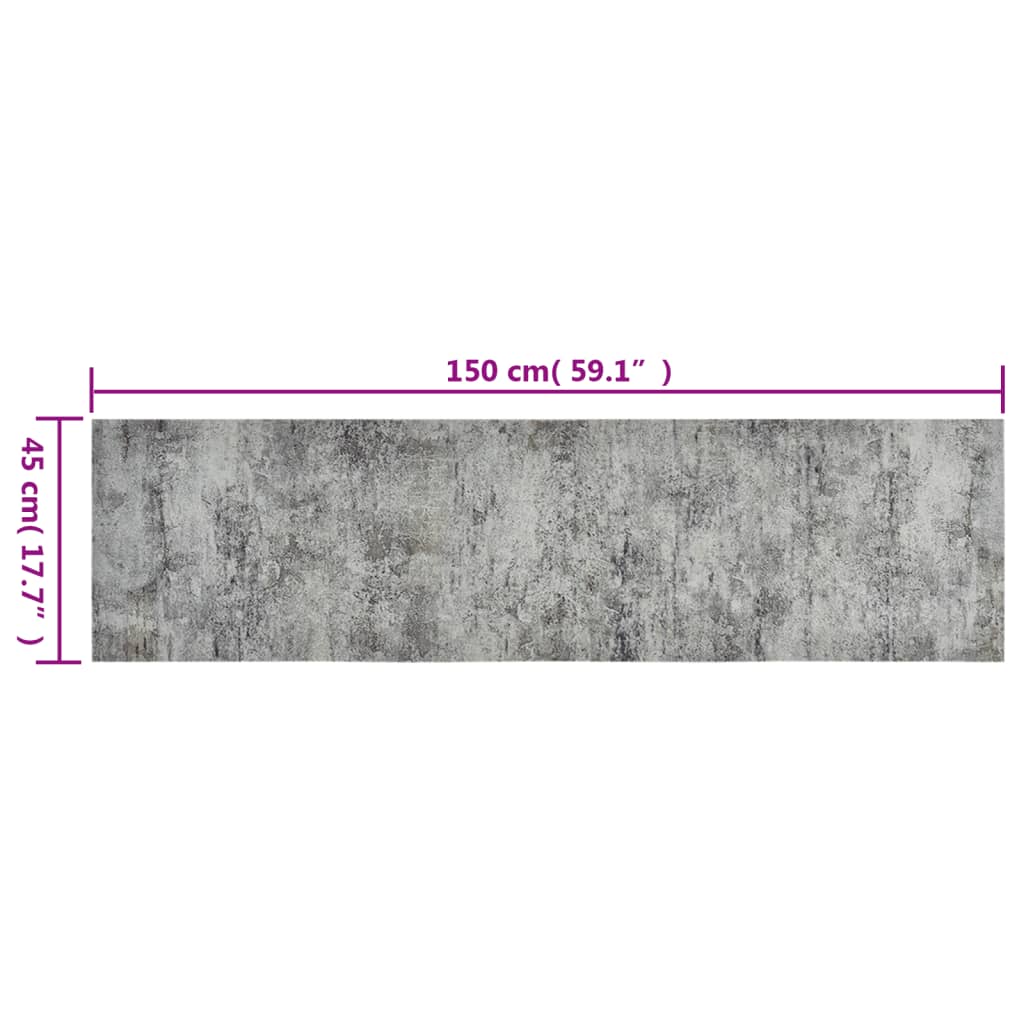 Küchenteppich Waschbar Beton 45x150 cm Samt