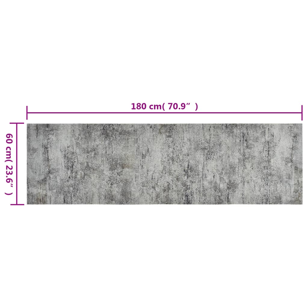 Kitchen rug washable concrete 60x180 cm velvet