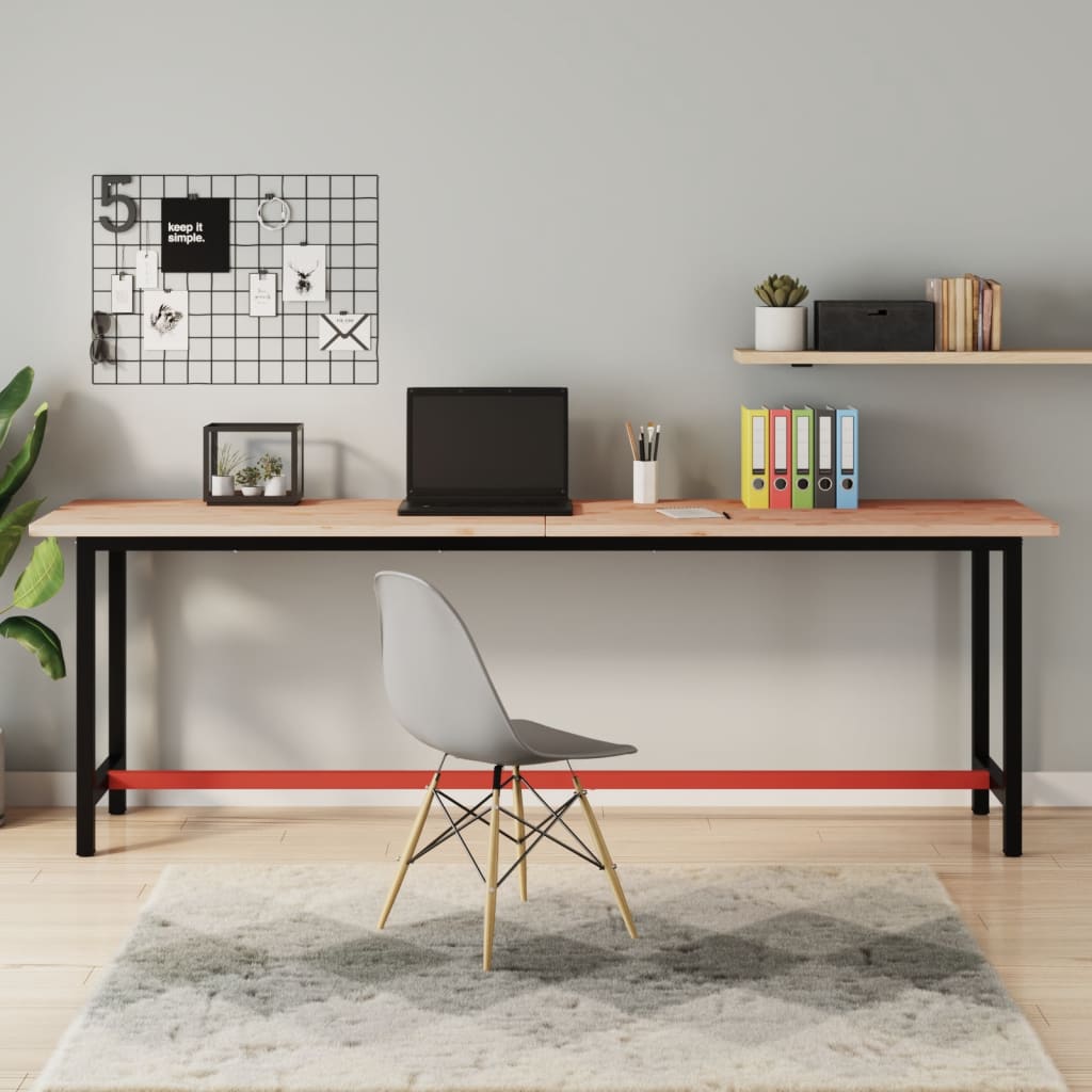 Desk top 220x55x2.5 cm solid beech wood