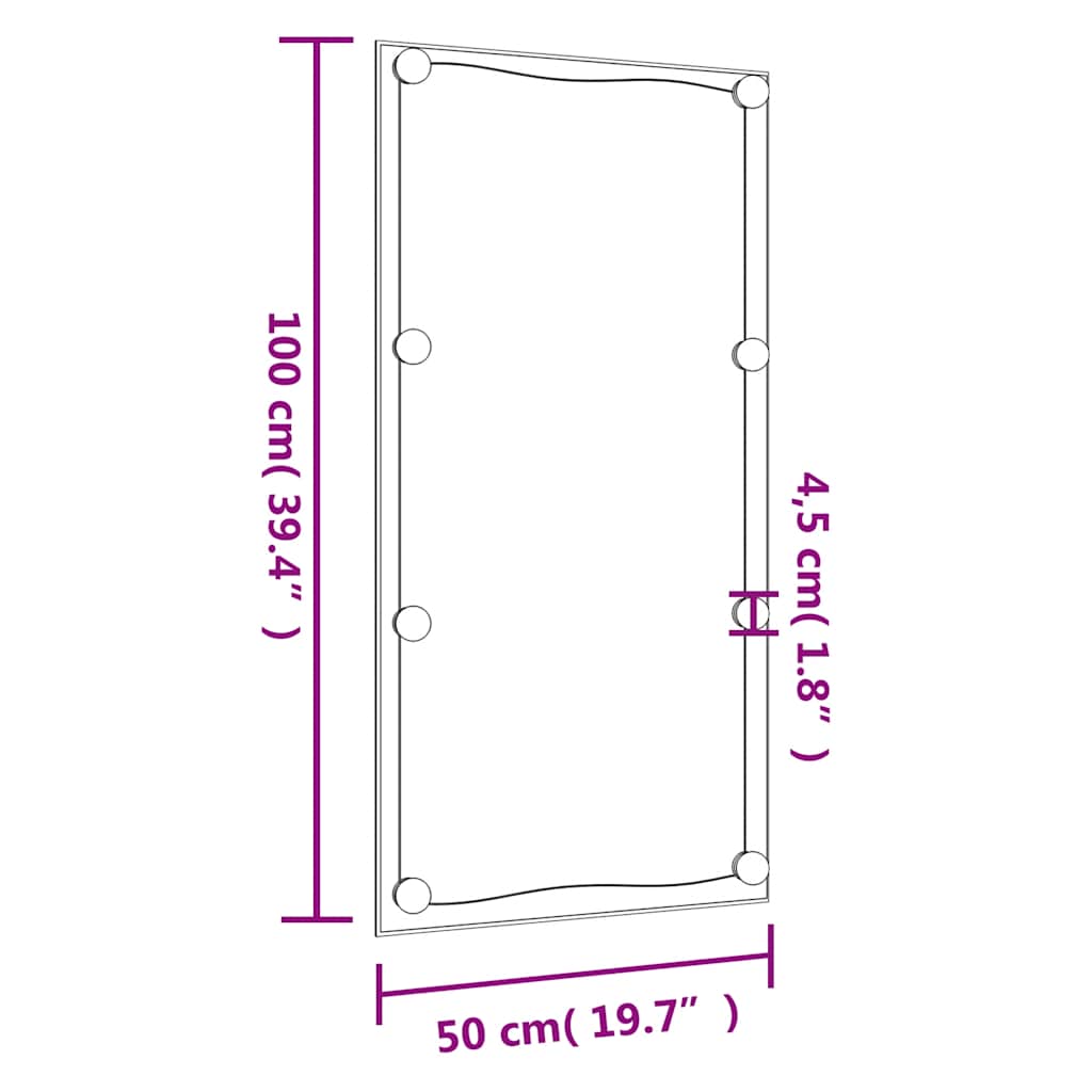 Wandspiegel mit LED-Leuchten 50x100 cm Glas Rechteckig