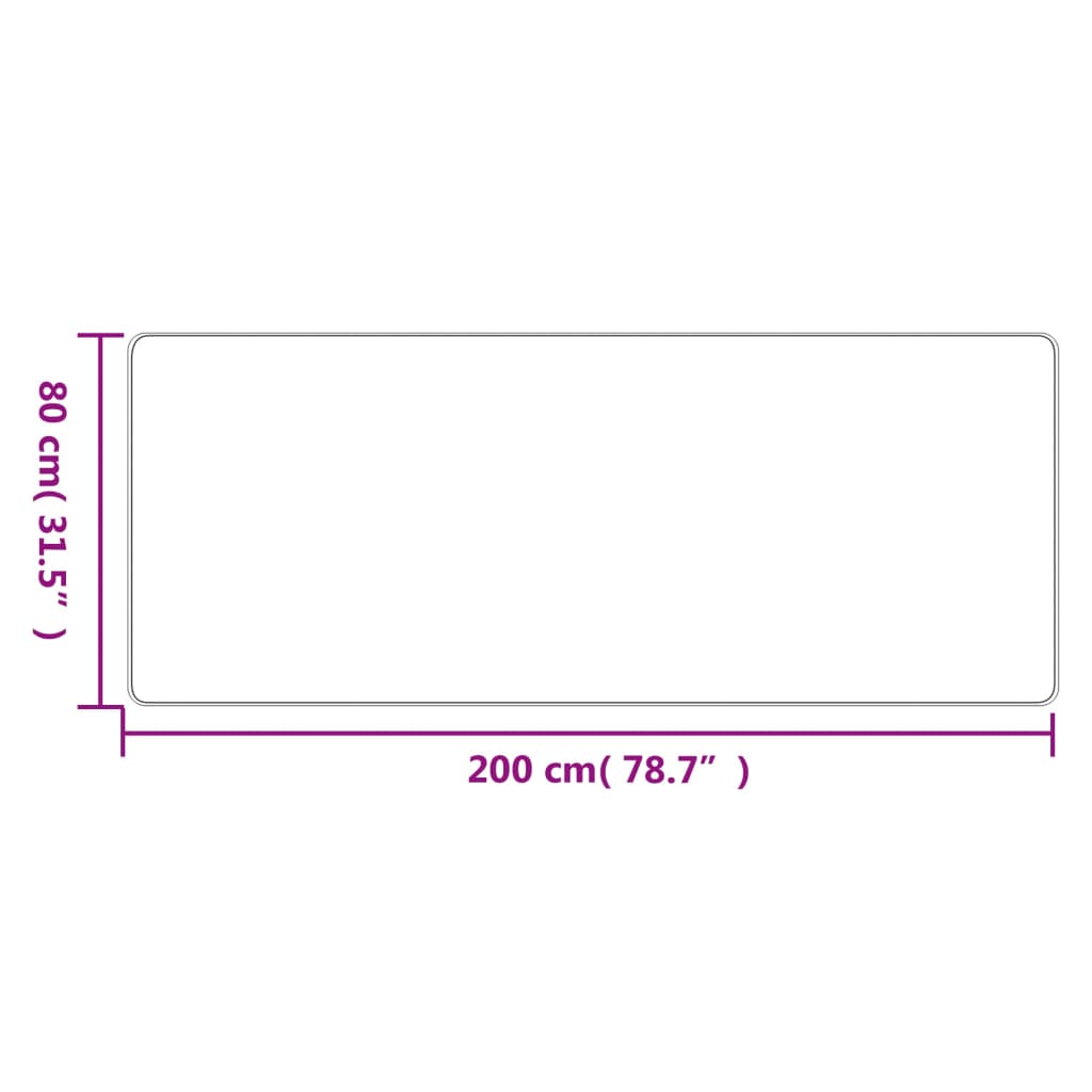 Tapis de couloir aspect sisal anthracite 80x200 cm