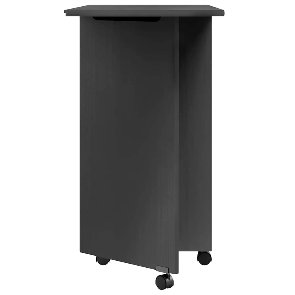 Rolling cabinet with desk MOSS grey solid pine wood