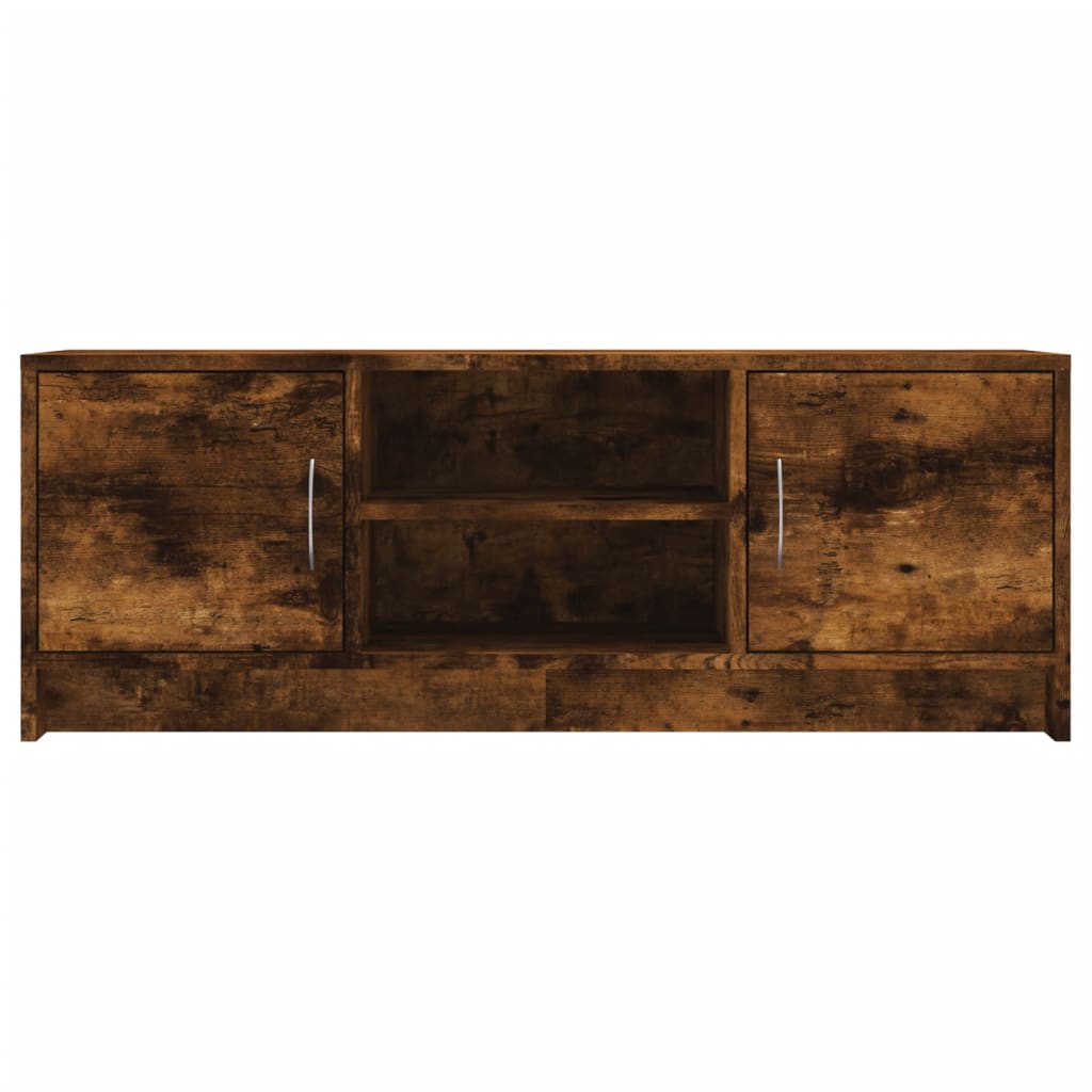Meuble TV chêne fumé 102x30x37,5 cm matériau bois