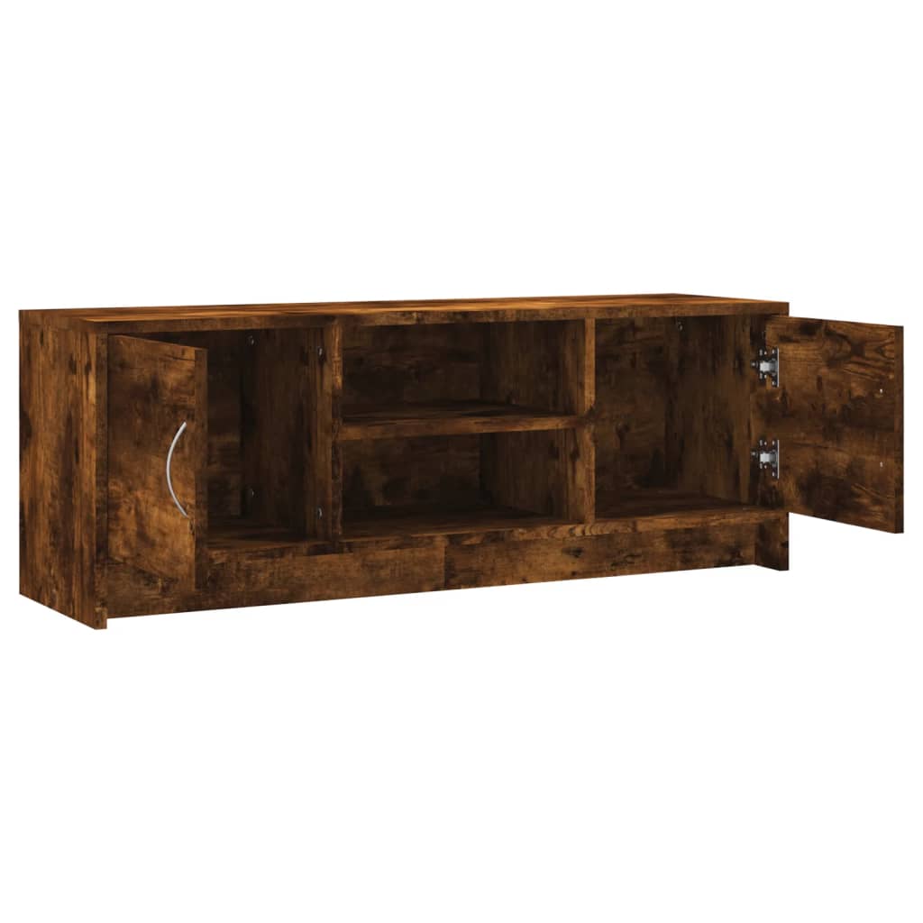 Meuble TV chêne fumé 102x30x37,5 cm matériau bois