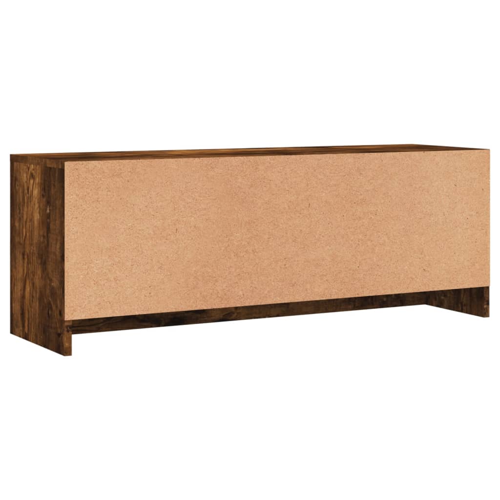 Meuble TV chêne fumé 102x30x37,5 cm matériau bois