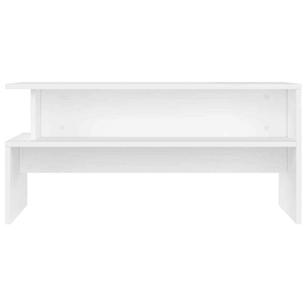 Table basse blanche 90x55x42,5 cm en bois