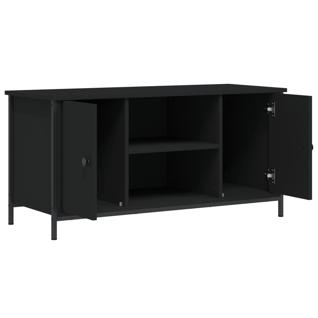 Meuble TV noir 100x40x50 cm en bois
