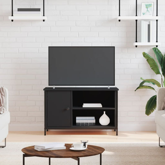 Meuble TV noir 80x40x50 cm en bois