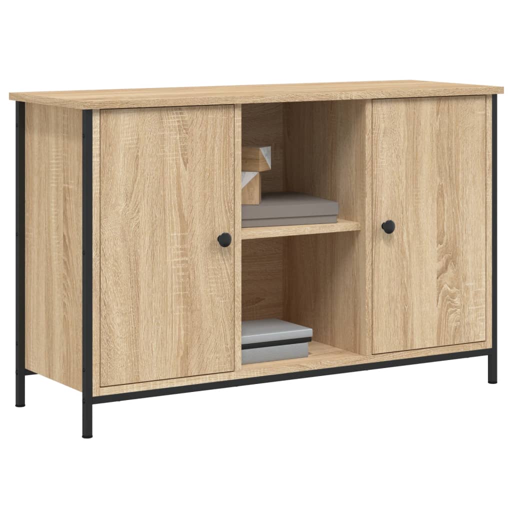 Meuble TV chêne Sonoma 100x35x65 cm matériau bois