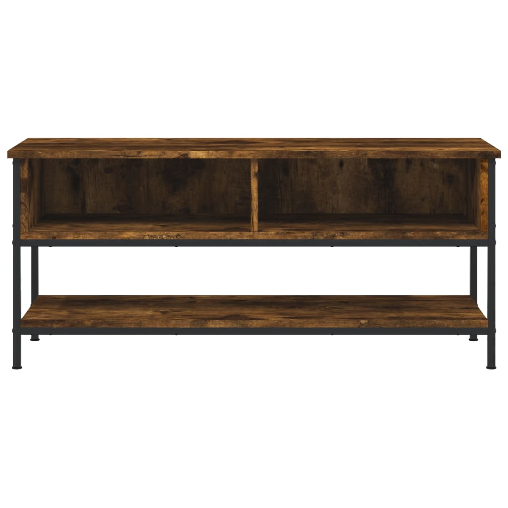 Meuble TV chêne fumé 100x35x45 cm matériau bois