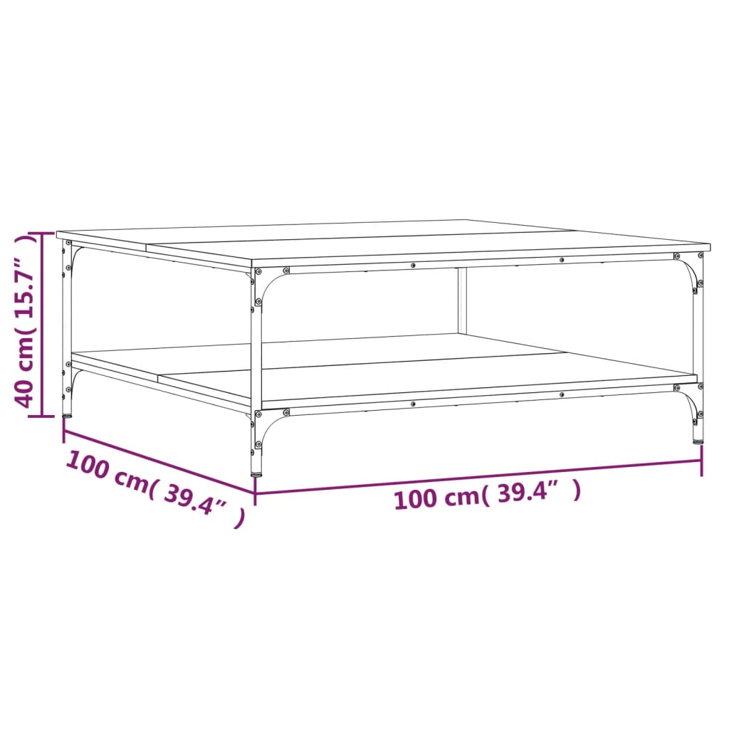 Coffee Table Black 100x100x40 cm Wood Material