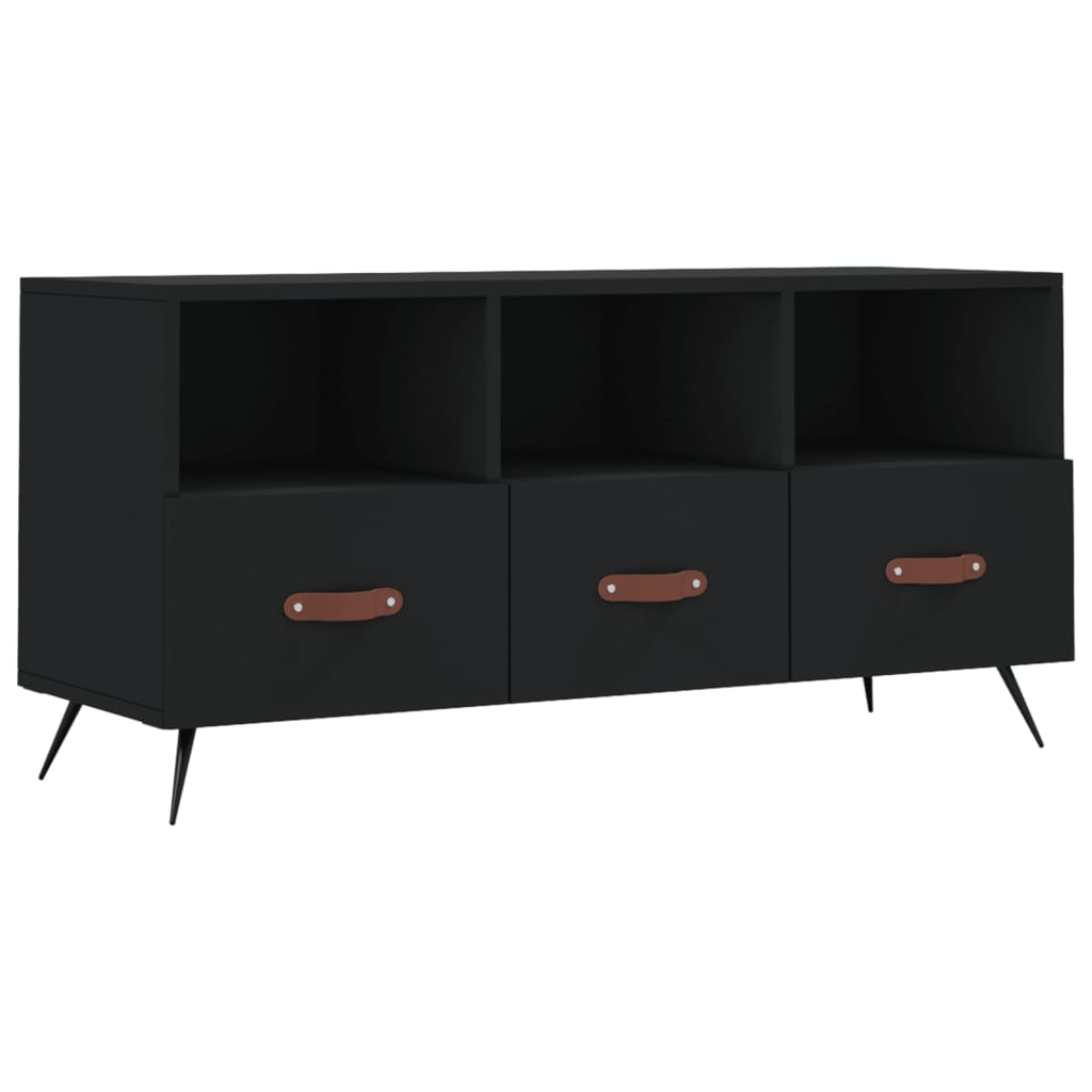 Meuble TV noir 102x36x50 cm en bois