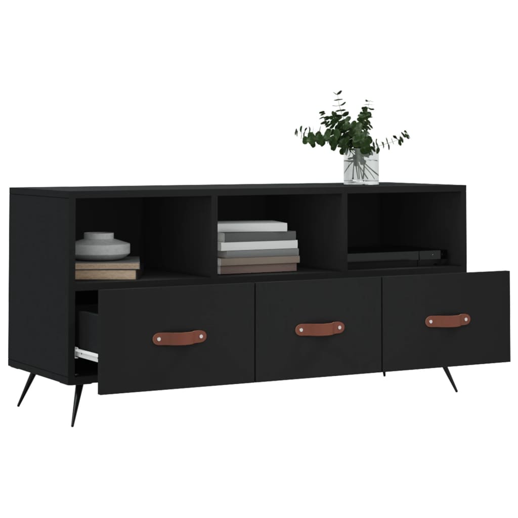 Meuble TV noir 102x36x50 cm en bois
