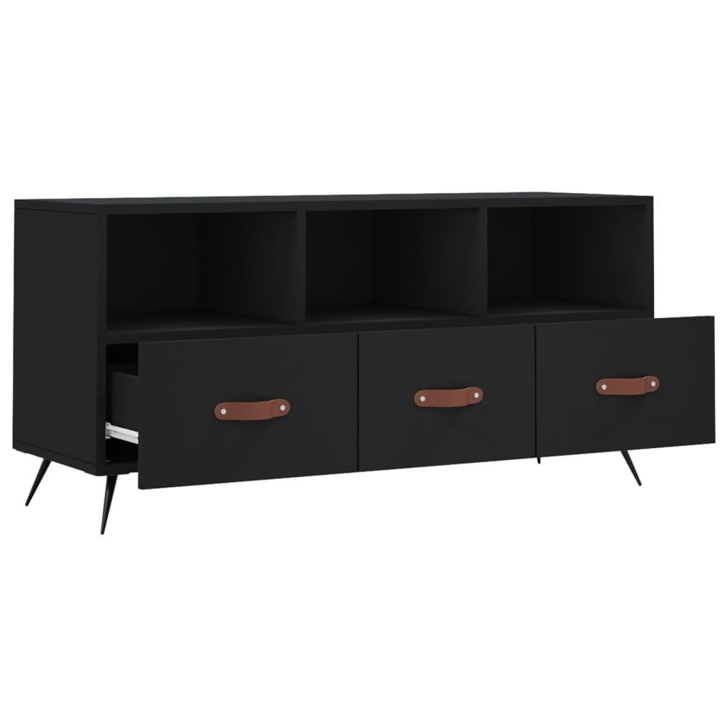 Meuble TV noir 102x36x50 cm en bois