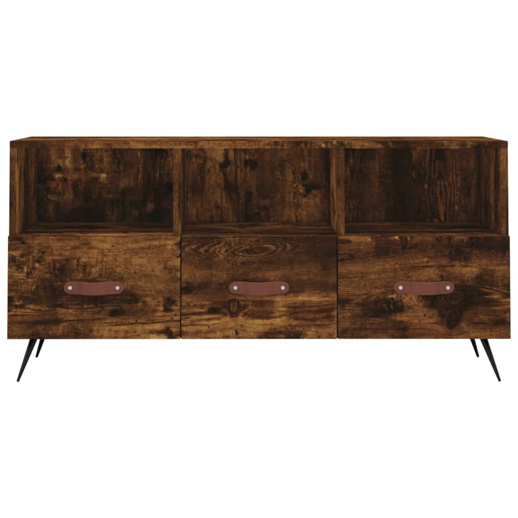 Meuble TV chêne fumé 102x36x50 cm matériau bois