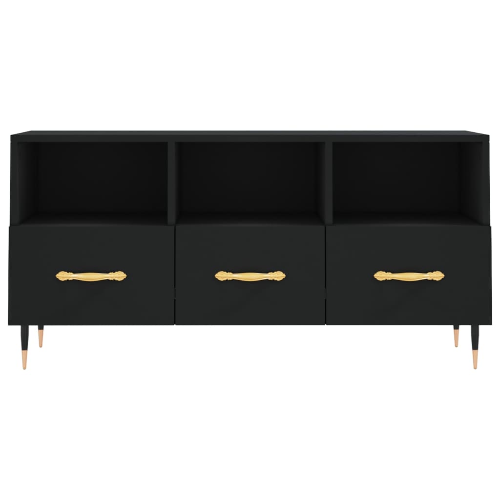 Meuble TV noir 102x36x50 cm en bois