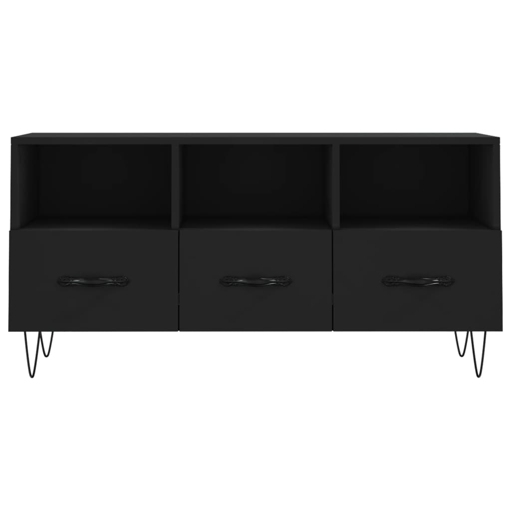 Meuble TV noir 102x36x50 cm en bois