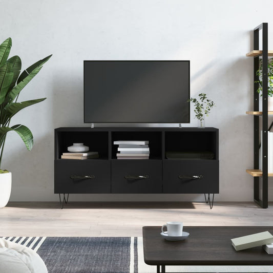 Meuble TV noir 102x36x50 cm en bois