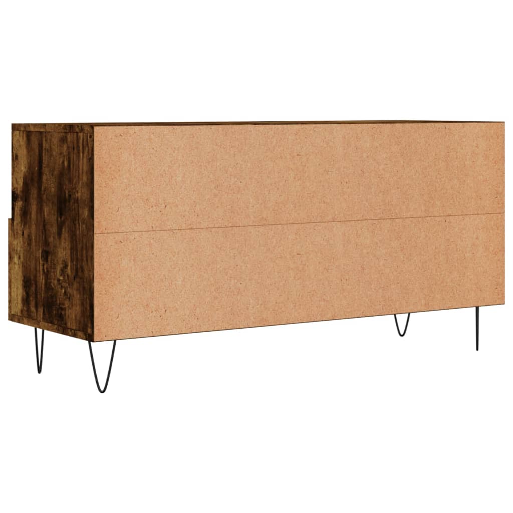 Meuble TV chêne fumé 102x36x50 cm matériau bois